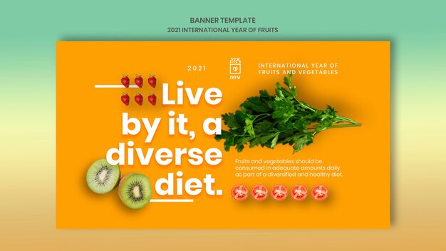 Fruits and vegetables year banner template