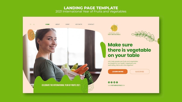 Fruits and vegetables year landing page