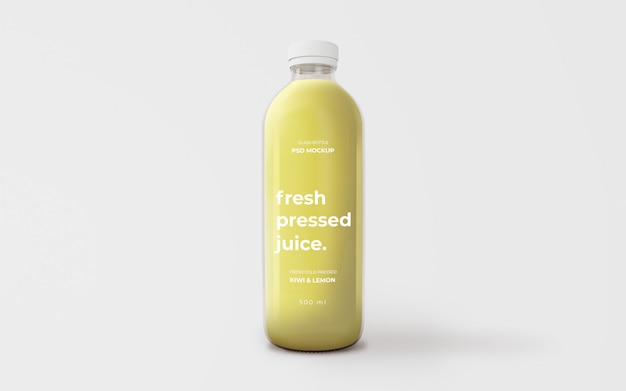 Free PSD fully editable green juice glass bottle mockup