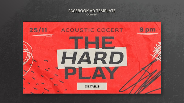 Free PSD fun music concert facebook template