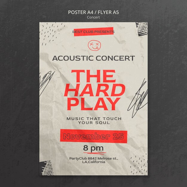 Fun music concert poster template