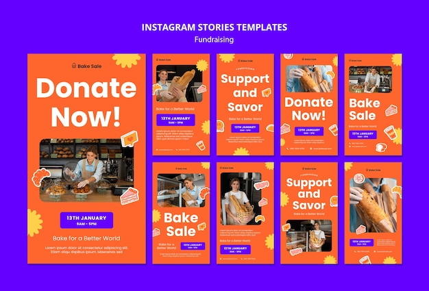 Free PSD fundraising event instagram stories