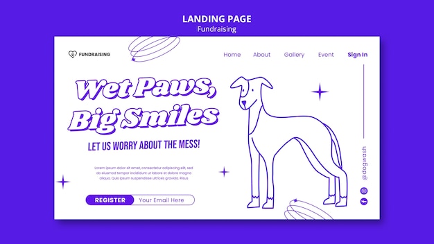 Free PSD fundraising event  landing page template