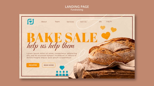 Free PSD fundraising event landing page template