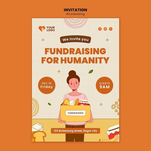 Free PSD fundraising  template design