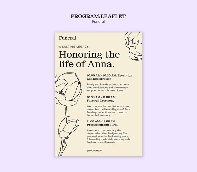 Funeral program template