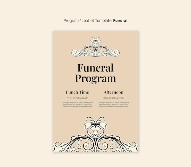 Free PSD funeral program template