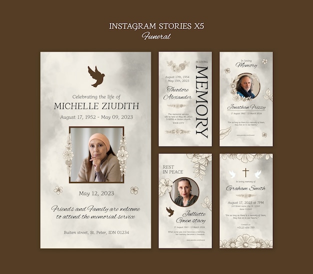 Free PSD funeral template design