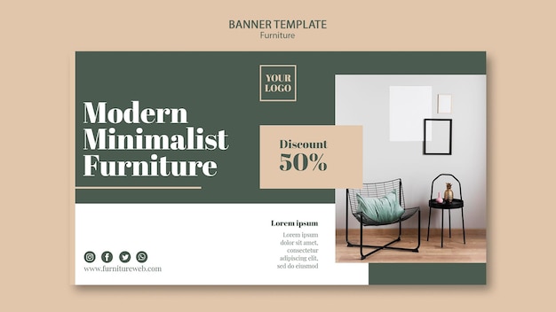 Furniture concept banner template