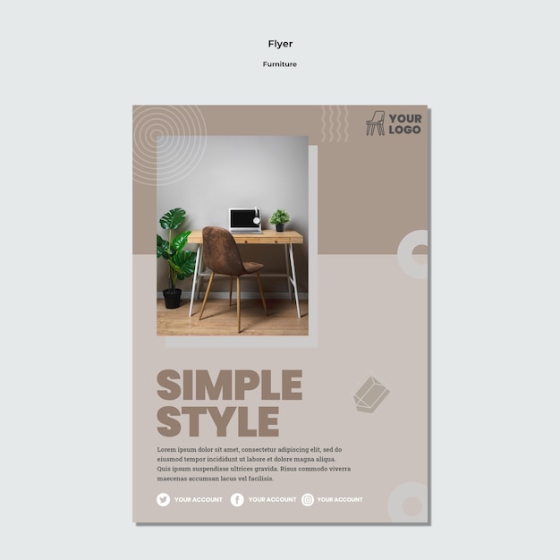 Free PSD furniture concept flyer template