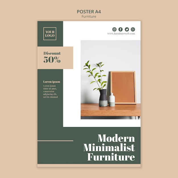 Furniture concept poster template