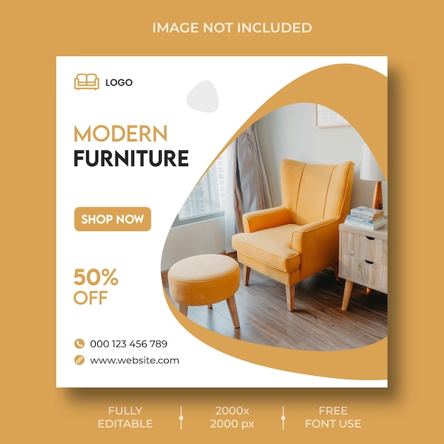 Free PSD furniture instagram social media post template