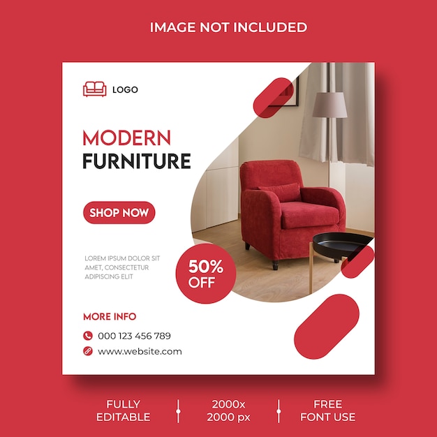 Furniture instagram social media post template