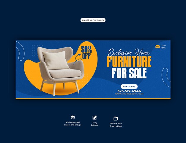 Furniture sale Facebook cover template