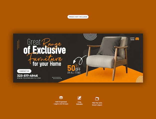 Furniture sale Facebook cover template