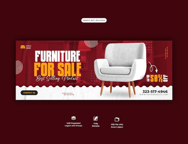 Free PSD furniture sale facebook cover template