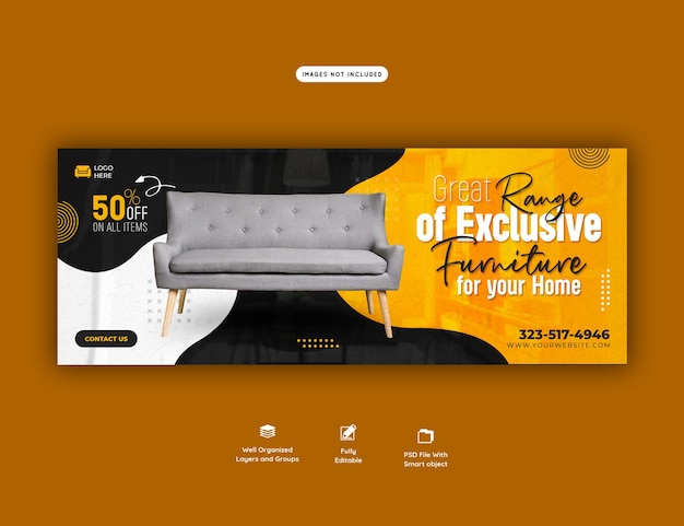 Free PSD furniture sale facebook cover template