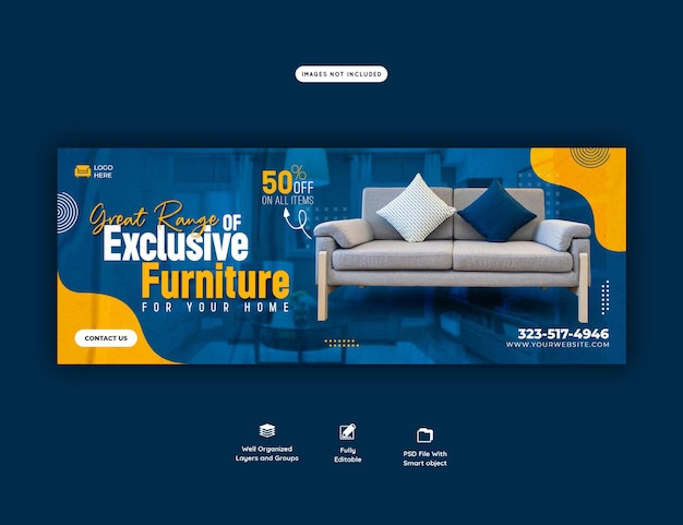 Furniture sale Facebook cover template