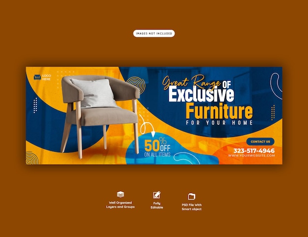 Furniture sale facebook cover template