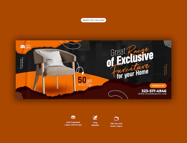 Free PSD furniture sale facebook cover template