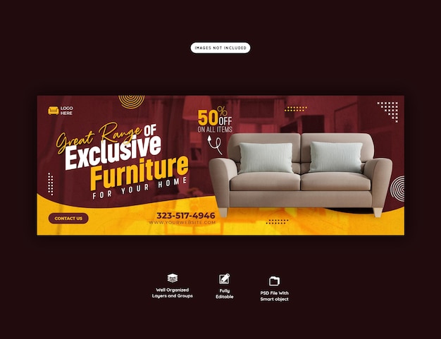 Free PSD furniture sale facebook cover template