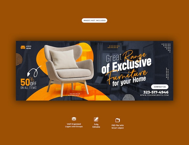 Furniture sale Facebook cover template