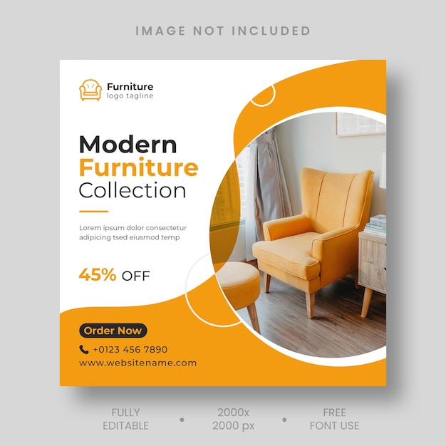 Furniture sale Instagram post and social media template