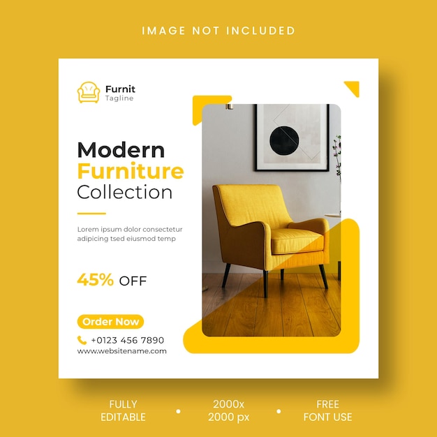 Furniture sale Instagram post and social media template