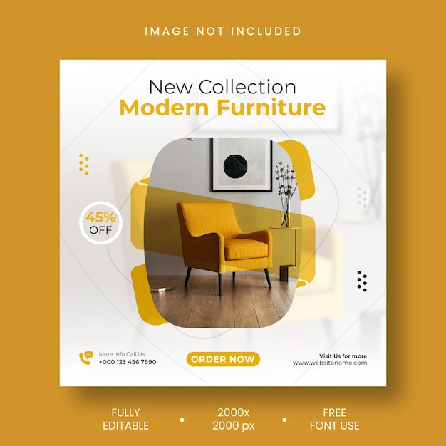 Free PSD furniture sale instagram post and social media template