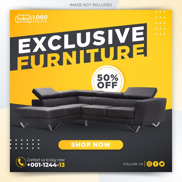 Furniture sale social media post template