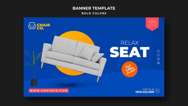 Furniture store ad banner template