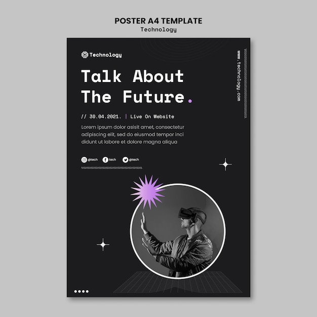 Free PSD future technology poster template