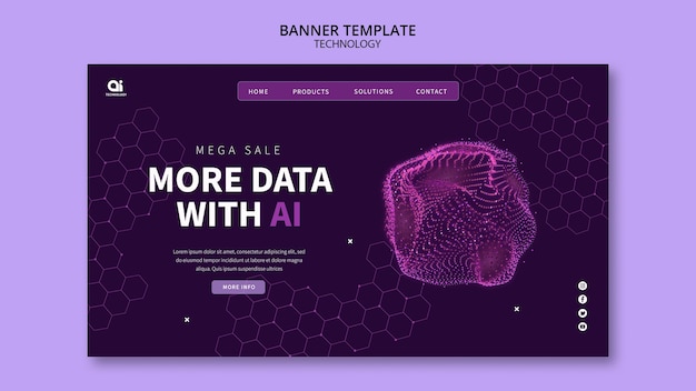 Futuristic ai tech landing page template