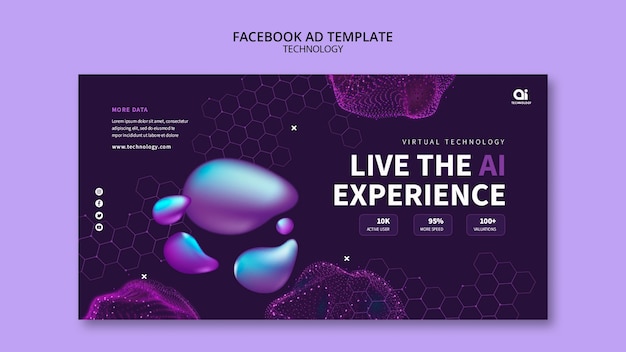 Free PSD futuristic ai tech social media promo template