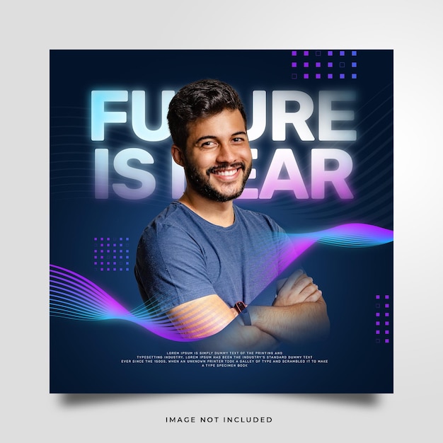 Futuristic Glow Lighting Social Media Instagram Template