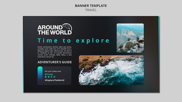 Futuristic gradient travel banner template