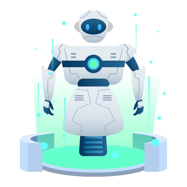 Free PSD futuristic robot illustration