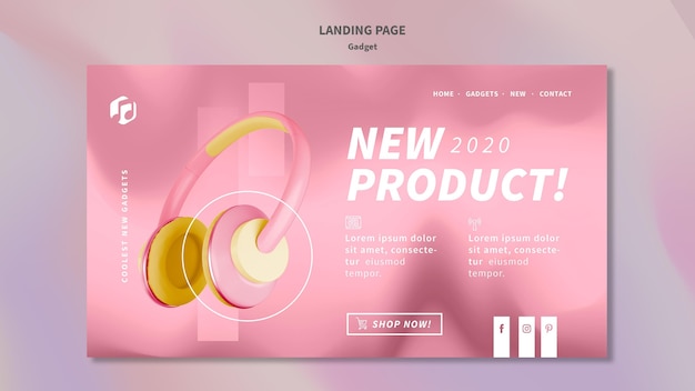 Gadget concept landing page template