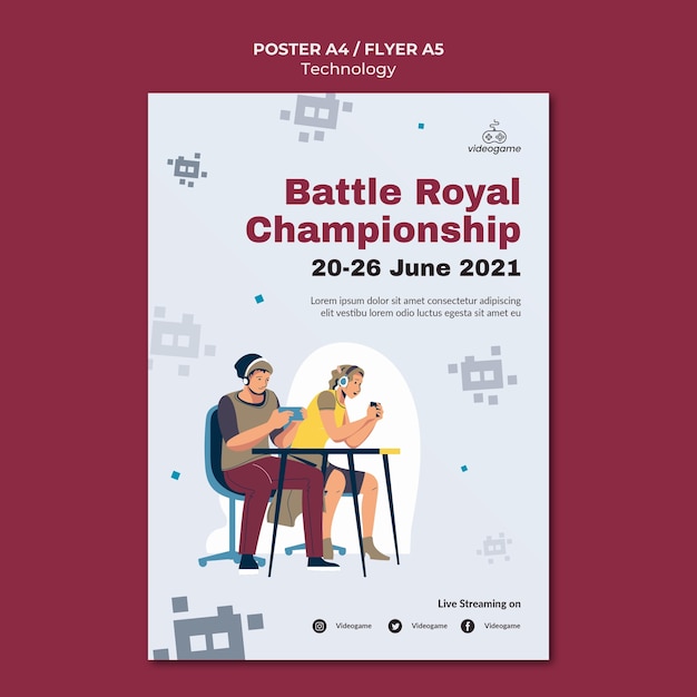 Free PSD game championship poster template