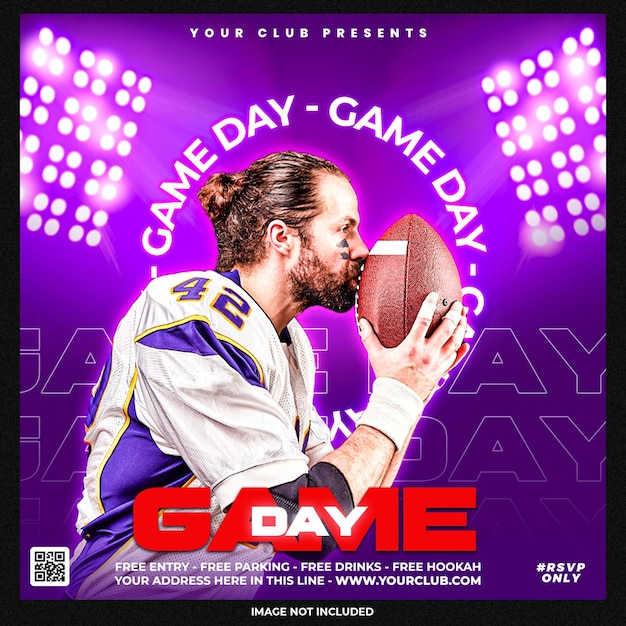 Free PSD game day football social media instagram template