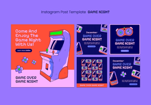 Free PSD game night instagram posts