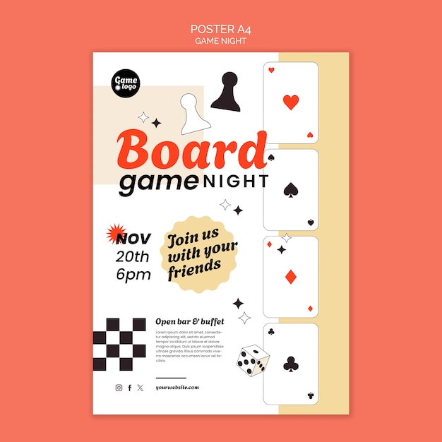 Free PSD game night poster template