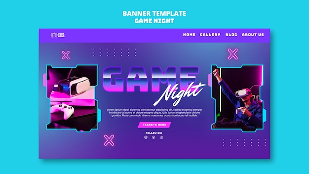 Free PSD game night template design