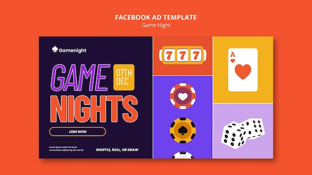 Free PSD game night template design