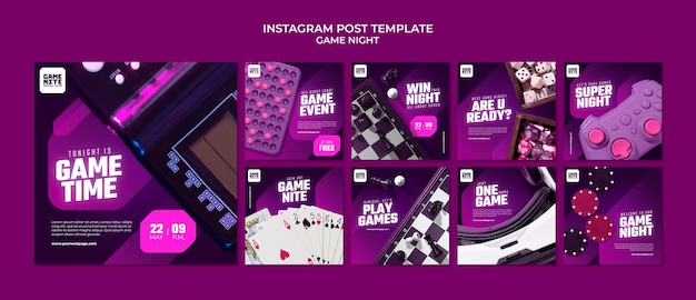 Free PSD game night template design