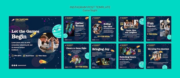 Free PSD game night template design