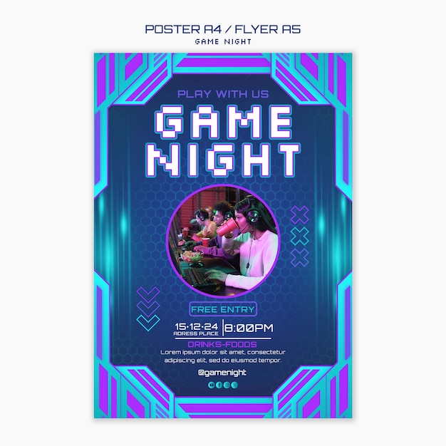 Game night template design