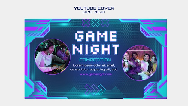 Free PSD game night template design