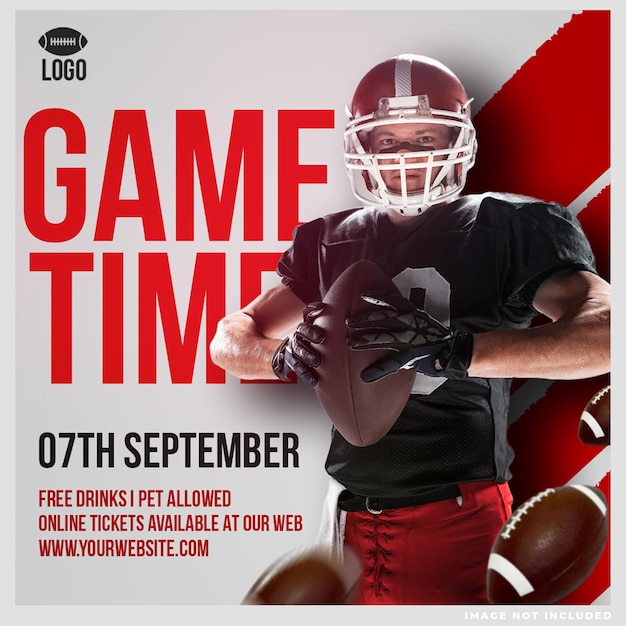 Free PSD game time social media post design