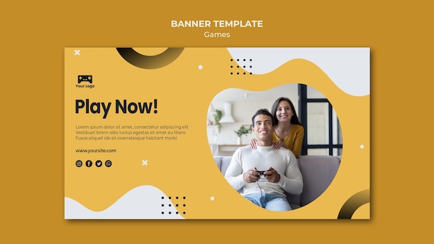 Free PSD games banner template style